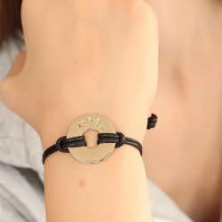 Mey İthalat® COOL (Havalı) Siyah Deri İpli Unisex Mood Bileklik