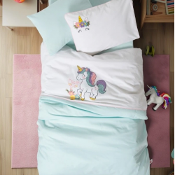 Mey İthalat®   Box Punch Nakışlı Bebek Nevresim Takımı Dolly