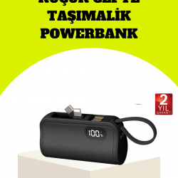 Mey İthalat® Dahili Type-C Konektörlü Mini 2000mAh Powerbank