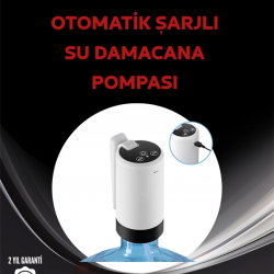Mey İthalat® Damacana Üstü Akıllı Su Pompası | 3 Damacana Kullanım | 4W Güç | Micro USB Şarjlı | Katlanabilir & Taşınabilir