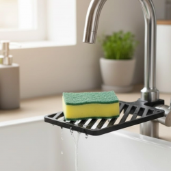 Mey İthalat® Damlama Tepsili Musluk Sünger Tutucu Tezgâh Üstü Düzenleyici