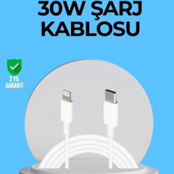 Mey İthalat® Dayanıklı TPE Lightning Kablo – 30W Hızlı Şarj ve Veri Transferi