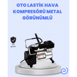 Mey İthalat® DC 12V Metal Hava Kompresörü Araç Lastik Şişirme 35L/Dk