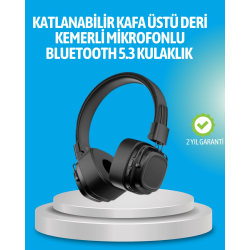 Mey İthalat® Deep Bass Destekli Kablosuz Katlanabilir Kulak Üstü Kulaklık