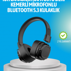 Mey İthalat® Deep Bass Destekli Kablosuz Katlanabilir Kulak Üstü Kulaklık