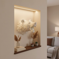 Mey İthalat® Dekoratif Beyaz Ayı Duvar Heykeli Asılabilir Hediyelik 25x19 cm