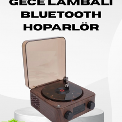 Mey İthalat® Dekoratif Gece Işığı Bluetooth Hoparlör Dijital Saat Çok Yönlü Sesli Aydınlatma