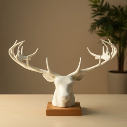 Mey İthalat® Dekoratif Geyik Başı Heykel 25 cm Modern Minimal Tasarım