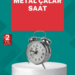 Mey İthalat® Dekoratif Gümüş Işıklı Alarmlı Masa Saati Sessiz Mekanizma