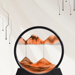 Mey İthalat® Dekoratif Kum Sulu Kum Saati Yuvarlak Şık Kum Tablosu Kum Saati Şeklinde Kum Tablo