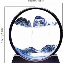 Mey İthalat® Dekoratif Kum Sulu Kum Saati Yuvarlak Şık Kum Tablosu Kum Saati Şeklinde Kum Tablo