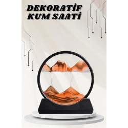 Mey İthalat® Dekoratif Kum Sulu Kum Saati Yuvarlak Şık Kum Tablosu Kum Saati Şeklinde Kum Tablo