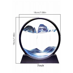 Mey İthalat® Dekoratif Kum Sulu Kum Saati Yuvarlak Şık Kum Tablosu Kum Saati Şeklinde Kum Tablo