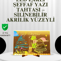 Mey İthalat® Dekoratif LED Yazı Tahtası – Silinebilir, Neon Kalemli, Planlama ve Hatırlatma İçin İdeal