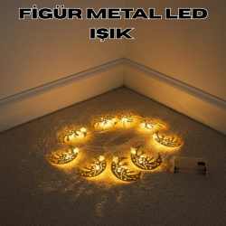 Mey İthalat® Dekoratif Minareli Hilal LED Işık Metal Gövdeli Ramazan Aydınlatma