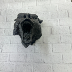 Mey İthalat® Dekoratif Siyah Ayı Duvar Heykeli Asılabilir Hediyelik 25x19 cm