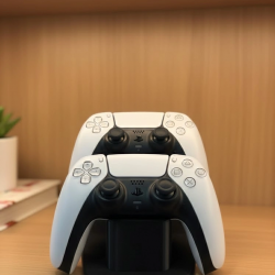 Mey İthalat® Dekoratif Siyah İkili Gamepad Standı 7x18 cm