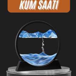 Mey İthalat® Dekoratif Sulu Kum Saati Ofis Masa Üstü Ev Yuvarlak Kum Saati