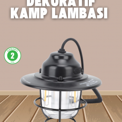 Mey İthalat® Dekoratif ve Fonksiyonel Taşınabilir Kamp Gece Lambası