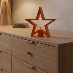 Mey İthalat® Dekoratif Yıldız Şeklinde Turuncu Mumluk Ev Aksesuarı