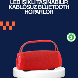 Mey İthalat® Derin Baslı Çift Hoparlörlü Taşınabilir Kablosuz Hoparlör