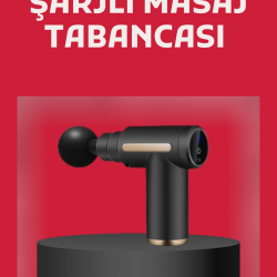 Mey İthalat® Derin Doku Masaj Tabancası 4 Başlık 6 Kademeli Sessiz Güç Şarjlı Kas Gevşetici