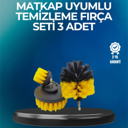 Mey İthalat® Derinlemesine Temizlik İçin Dayanıklı Kıllı Matkap Fırçası Başlığı