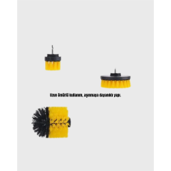 Mey İthalat® Derinlemesine Temizlik İçin Dayanıklı Kıllı Matkap Fırçası Başlığı