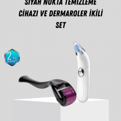 Mey İthalat® Dermaroller ve Vakumlu Siyah Nokta Temizleme Cihazı 2’li Cilt Bakım Seti