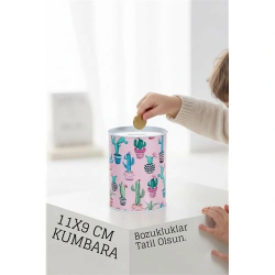 Mey İthalat® Desenli Metal Kumbara | 11x9 cm - Tasarruf ve Dekorasyon Bir Arada
