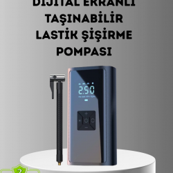 Mey İthalat® Dijital Ekranlı Kablosuz Hava Pompası LED Işıklı 12V 80W