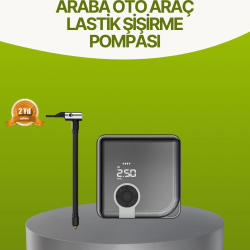 Mey İthalat® Dijital Ekranlı Taşınabilir Akıllı Araç Hava Kompresörü