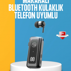 Mey İthalat® Dijital Ekranlı ve Hızlı Şarjlı Bluetooth 5.2 Makaralı Kulaklık