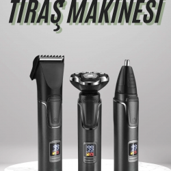 Mey İthalat® Dijital Göstergeli 3 Başlıklı Tıraş Makinesi Islak Kuru Lazer Öncesi Günlük