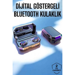 Mey İthalat® Dijital Göstergeli Bluetooth Bağlantılı Kulaklık Dokunmatik Kontrol