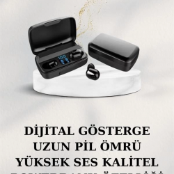 Mey İthalat® Dijital Göstergeli Bluetooth Kulaklık Kablosuz TWS Stereo Bluetooth 5.0