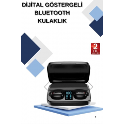 Mey İthalat® Dijital Göstergeli Bluetooth Kulaklık Kablosuz TWS Stereo Bluetooth 5.0