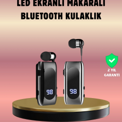 Mey İthalat® Dijital Göstergeli Bluetooth Kulaklık – Klipsli ve Şık Tasarım