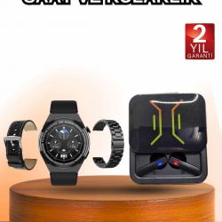 Mey İthalat® Dijital Göstergeli Bluetooth Kulaklık ve Bildirim Görebilen Akıllı Saat Alarm ve Titreşim