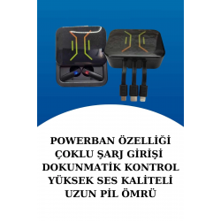 Mey İthalat® Dijital Göstergeli Bluetooth Kulaklık ve Bildirim Görebilen Akıllı Saat Alarm ve Titreşim