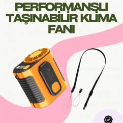 Mey İthalat® Dijital Göstergeli Turbo Taşınabilir Fan – USB Type-C, 3 Serinlik Modu