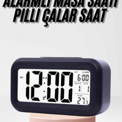 Mey İthalat® Dijital Işıklı Alarmlı Çalışma Masası Ekran Pilli Çalar Saat