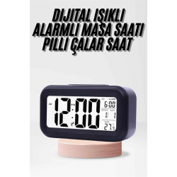 Mey İthalat® Dijital Işıklı Alarmlı Çalışma Masası Ekran Pilli Çalar Saat