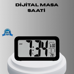 Mey İthalat® Dijital Masa Saati Sensörlü Aydınlatmalı Alarm ve Sıcaklık Ölçerli