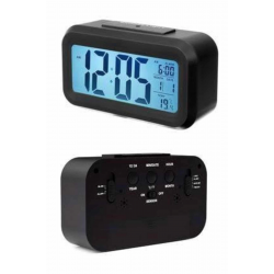Mey İthalat® Dijital Masa Saati Takvim Çalar Saat Alarmlı Işıklı Led Ekran Pilli