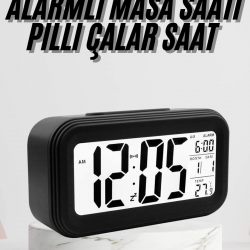 Mey İthalat® Dijital Masa Saati Termometre Takvim Led Ekran Pilli Ev Ofis Masası