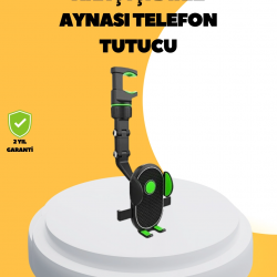 Mey İthalat® Dikiz Aynasına Takılan Telefon Tutucu Ayarlanabilir Çok Yönlü Araç Aksesuarı