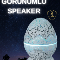 Mey İthalat® Dinozor Yumurtası Gece Masa Lambası Bluetooth Hoparlör 14 Renk Seçeneği