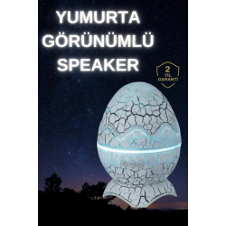 Mey İthalat® Dinozor Yumurtası Gece Masa Lambası Bluetooth Hoparlör 14 Renk Seçeneği