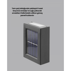 Mey İthalat® Dış Mekan Güneş Paneli ile Aydınlatma Lambası